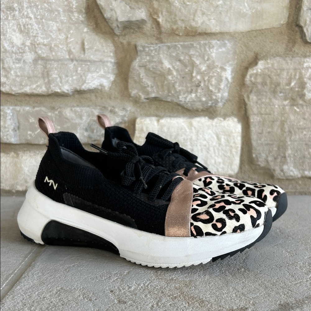 Mark Nason Stylish Black and Leopard Print Kids Shoes